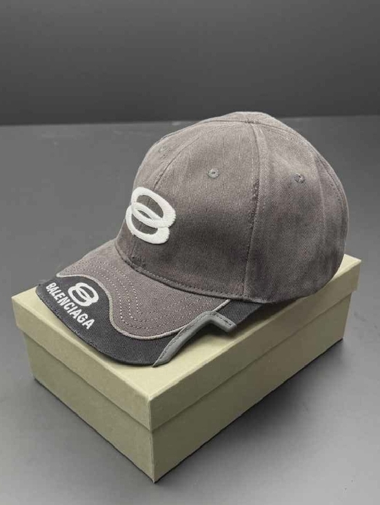 Balenciaga Other - Balenciaga Brown Distressed Logo Baseball Cap